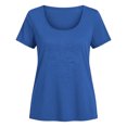 thumbnail image 4 of T Shirts For Women Crew Neck Solid Color Short Sleeve Slim Casual Going Out Tee Loose Summer Tops, 4 of 4