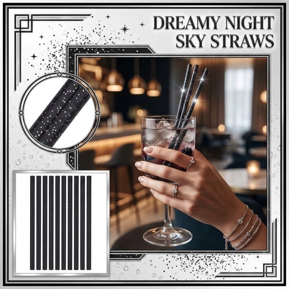 10 Pcs Replacement Glitter Straws for 40 Oz Tumbler,Reusable Straws Travel Reusable Color Drinking Straws,Bpa Free,Dishwasher Safe