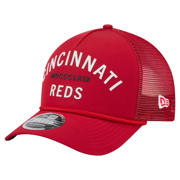 Men's-New Era  Red Cincinnati Reds Minimalist 9FORTY A-Frame Adjustable Hat