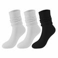 thumbnail image 2 of XuJwPNcy 3 Pack Slouch Socks for Women Ribbed Knit Scrunch Socks for Winter Thick Long Knee High Socks, 2 of 7