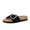 Black, variant on Leeds 100% Genuine Leather Suede Womens Sandals, Comfortable Slides for Women with Adjustable Statement Buckle