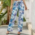 thumbnail image 6 of Wide Leg Pants Woman, Icy Blue Snowflakes High Waist Knot Palazzo Pants for Women, Elastic Sweatpants Yoga Lounge Pants Trousers with Pockets Fall Pants for Women 2024, 6 of 6