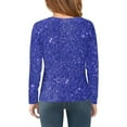 thumbnail image 4 of Hjtefg Girls' Sequin Sweater - Round Neck Long Sleeve Top, Monochrome Glitter Shirt, Cute Casual Kids' Fashion Top,Color: Blue Size: 3-4 Years, 4 of 4