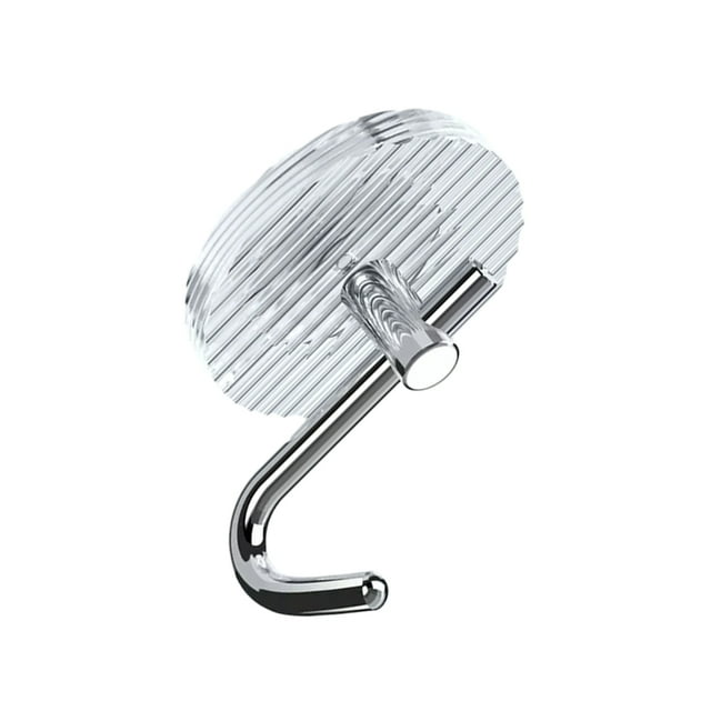 Transemion Versatile Usage Acrylic Luxury Wall Hook Easy To Clean Easy Installation Adhesive Wall Hooks silver 1Set