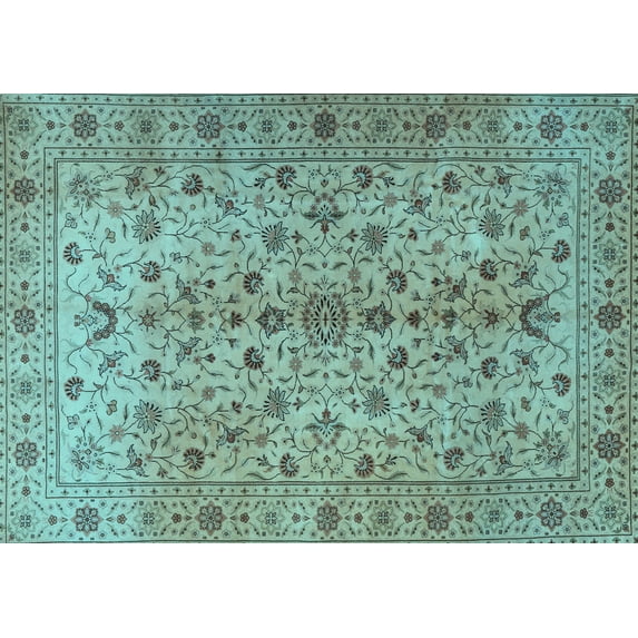 Ahgly Company Indoor Rectangle Persian Light Blue Traditional Area Rugs, 6' x 9'