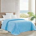 thumbnail image 2 of Plazatex Striata Lined Oversized All Season 100% Polyester Blanket King 108" x 90" Light Blue, 2 of 5