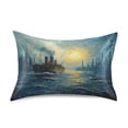 thumbnail image 3 of Dailycode Satin Pillow Case King Silk Pillow Cover for Hair and Skin Envelope Closure Steamship Sailing on Sea 20"x40", 3 of 9