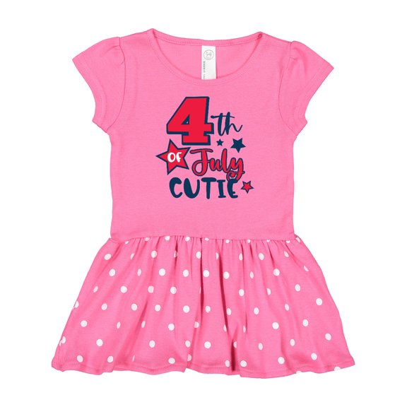 Inktastic 4th of July Cutie with Stars Gift Baby Girl Dress