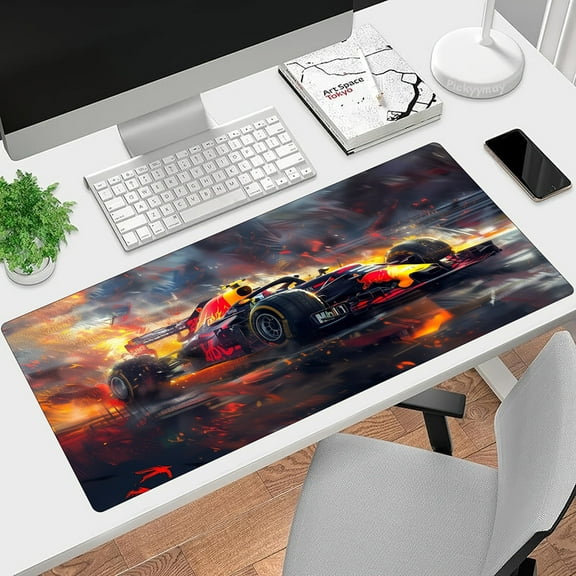 Premium Race Car Design Large Mouse Pad Smooth Keyboard Mat Desk Mat with Stitched Edges, 31.5x11.8 inch, Non-Slip Waterproof Rubber Base Mouse Pad Computer Accessories for Office and Home
