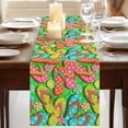 thumbnail image 3 of Watercolor Flip Flop Burlap Cotton Table Runner 14x72 Inches Long, Ocean Beach Slippers Summer Farmhouse Table Runners, Outdoor Dining Tablecloths Decor for Baby Shower/Party/Wedding, 3 of 8