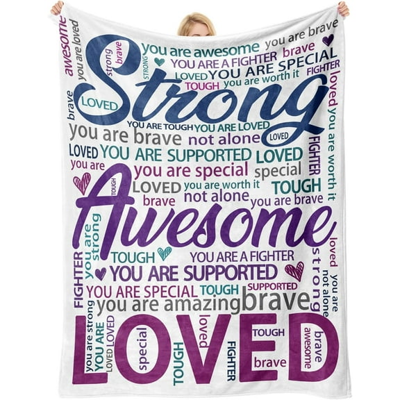 Super Soft Hug Blanket, Get Well Soon Gifts Blanket for Women After Surgery, Inspirational Gifts & Cancer Care Gifts for Women, Thinking of You Gifts for Friend Sister Coworker 50"x60" Rainbow
