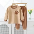thumbnail image 2 of CHEEREAM Boys Fleece Colorblock Sweatshirt and Pants Outfit Set Fall Winter Clothes Toddler to Little Kid Sizes 6Months-10Years, 2 of 4
