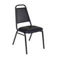thumbnail image 4 of Cain 30 in. Square Breakroom Table- White & 4 Restaurant Stack Chairs- Black, 4 of 7