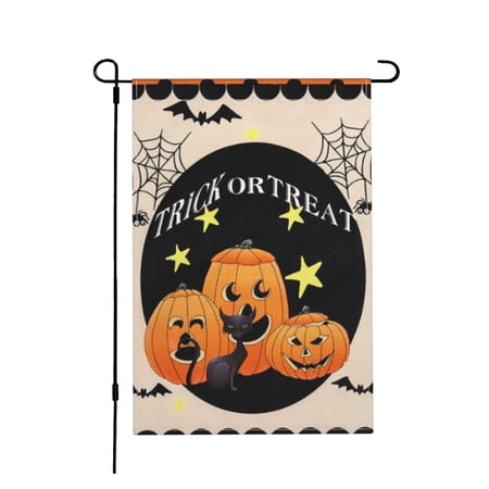 Halloween Garden Flag Trick or Treat Pumpkins Halloween Flag Small Yard Flags Vertical Garden flags Halloween Decorations 12x18 inch