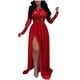 thumbnail image 1 of Gibobby Vestidos de fiesta largos elegantes Mujeres Sexy Color sólido Sin mangas Halter Back Open Back Lentejuelas Encaje Lentejuelas Split Vestido(Rojo,XL), 1 of 5