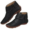 thumbnail image 1 of Bottines pour Femmes en Cuir Décontractées Mode Bout Rond Sans Fermeture Éclair Chaussures Confortables pour Usage Quotidien, 1 of 3