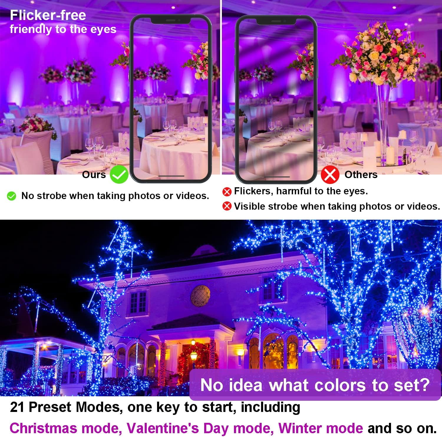 LED Flood Light RGB Color Changing Lights Outdoor Garden Floodlights 35W,   120 Degrees,2 Pack