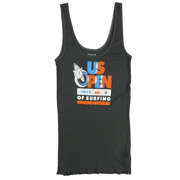 Hurley Womens US Open Of Surfing Tank Top, Grey, Large