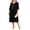 Black, variant on Women's Plus Size Chiffon Medi Dress, Tiered Overlay Mother of the Bride Dresses, Elegant Half Sleeve Wedding Guest Cocktail Formal Gown