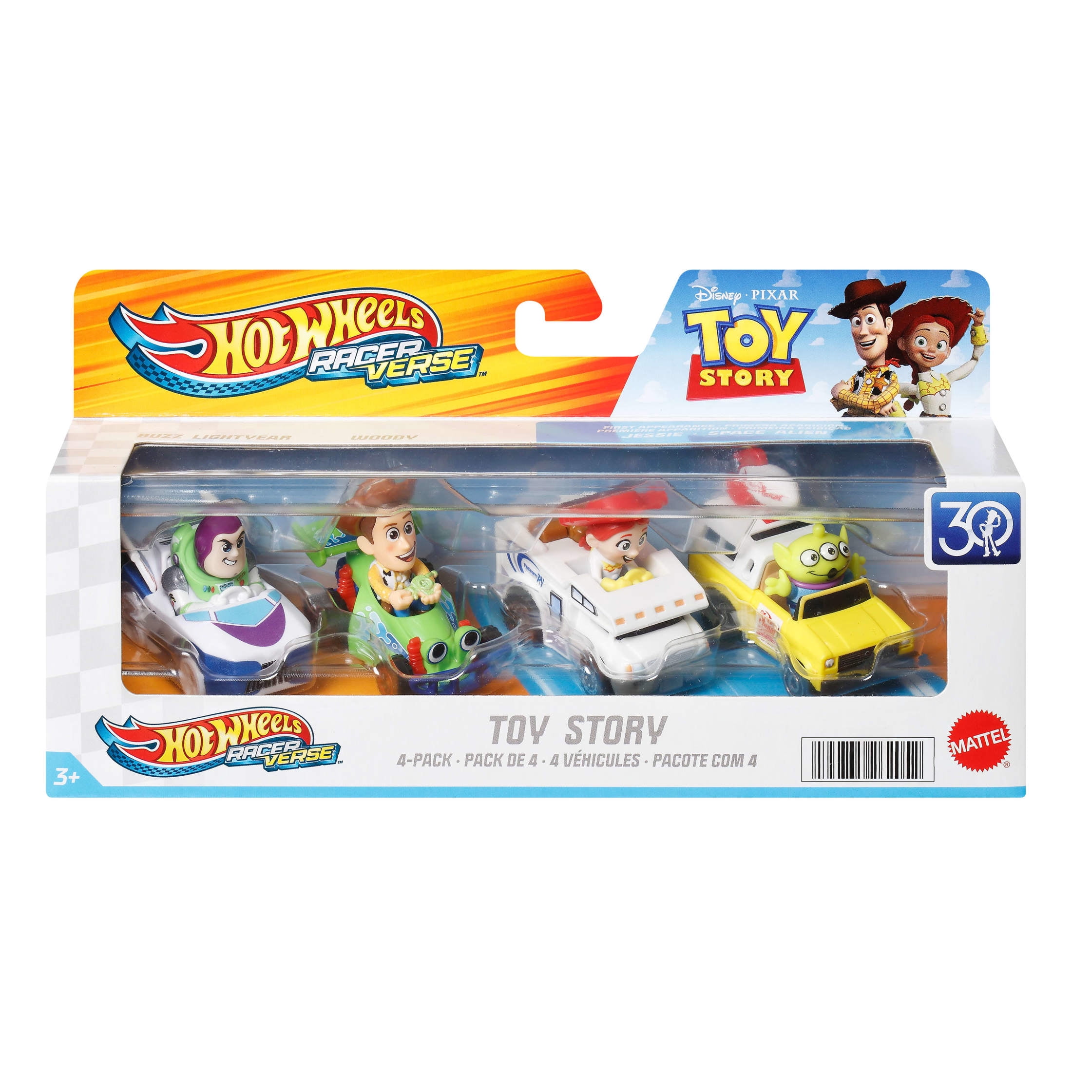 Hot Wheels RacerVerse™, Set of 4 Die-Cast Hot Wheels® Cars with Pop Culture Characters as Drivers