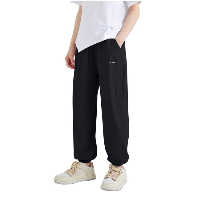 Odeerbi 3-15 Años Niños Niñas Pantalones Deportivos Workout Athletic Sports Jogger Pantalones Verano Protección Solar Outdoor Casual Joggers