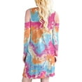 thumbnail image 3 of PPYOUNG Woman's Long Sleeve Cold Shoulder Tunic Top Swing T-Shirt Loose Dress with Pockets, 3 of 4