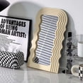 thumbnail image 3 of Aesthetic Wave Pattern Irregular Frame Mirror, Decorative Desk Wall Mirror For Living Room Bedroom Hallway Home DecorGift, 3 of 5