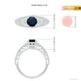 thumbnail image 5 of ANGARA Natural 1 Ct Aeon Solitaire Sapphire Filigree Engagement Ring in 14K White Gold for Women (Size-6mm) | September Birthstone, Anniversary, Jewelry Gift for Women | Natural Sapphire Ring, 5 of 9