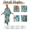 thumbnail image 5 of Cuteduck Women's Dress Summer Long Sleeve V-Neck Loose Flowing Print Bohemian Maxi Dress Free Size, 5 of 9