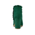thumbnail image 2 of BLISSFUL STEP Women's Ankle Boots Pointed Toe Zip-Up Block Heel Emerald Green 8, 2 of 8