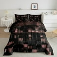 thumbnail image 2 of Black and Light Pink Comforter Set Modern Geometric Bedding Comforter Sets Gradient Neon Cubes Queen Quilt Set Girls,Abstract Square Grid Duvet Insert Geometry Lattice Wall Brick Decor, 2 of 5