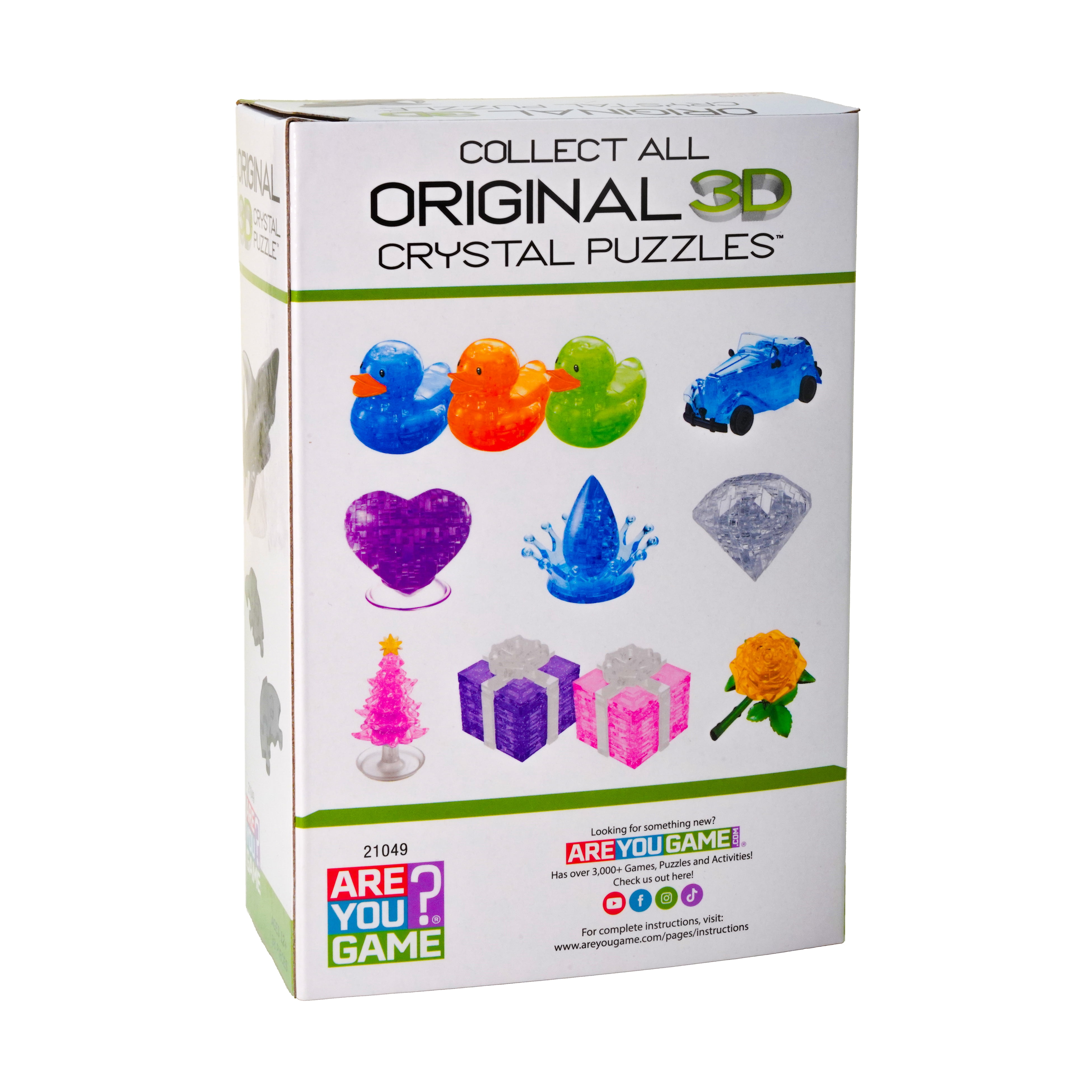 AreYouGame.com 3D Crystal Puzzle - Shark (Black with White rocks): 38 Pcs