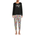thumbnail image 2 of Secret Treasures Women's and Women's Plus Long Sleeve Shirt and Joggers Pajama Set, 2-Piece, 2 of 5
