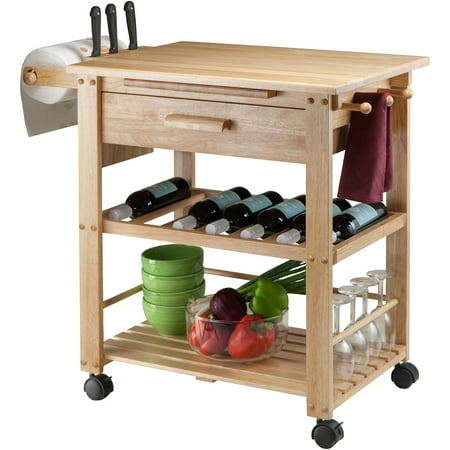 finland kitchen cart, natural - walmart finland kitchen cart, natural - walmart