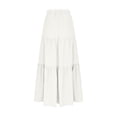 thumbnail image 6 of Women's A Line Midi Skirt Casual Summer Solid Color Soft Polyester Skirt for Travel Daily Wear Comfortable Knee Length 200g, 6 of 6