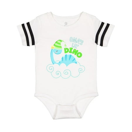 

Inktastic Oma s Lil Dino with Cute Blue Baby Dinosaur Gift Baby Boy or Baby Girl Bodysuit
