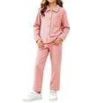 thumbnail image 7 of Lovzfmll Loungewear Set for Boys & Girls, Plaid Fleece Top & Pants, Cozy Home Wear for Big Girls, 14-15 Years, 7 of 7