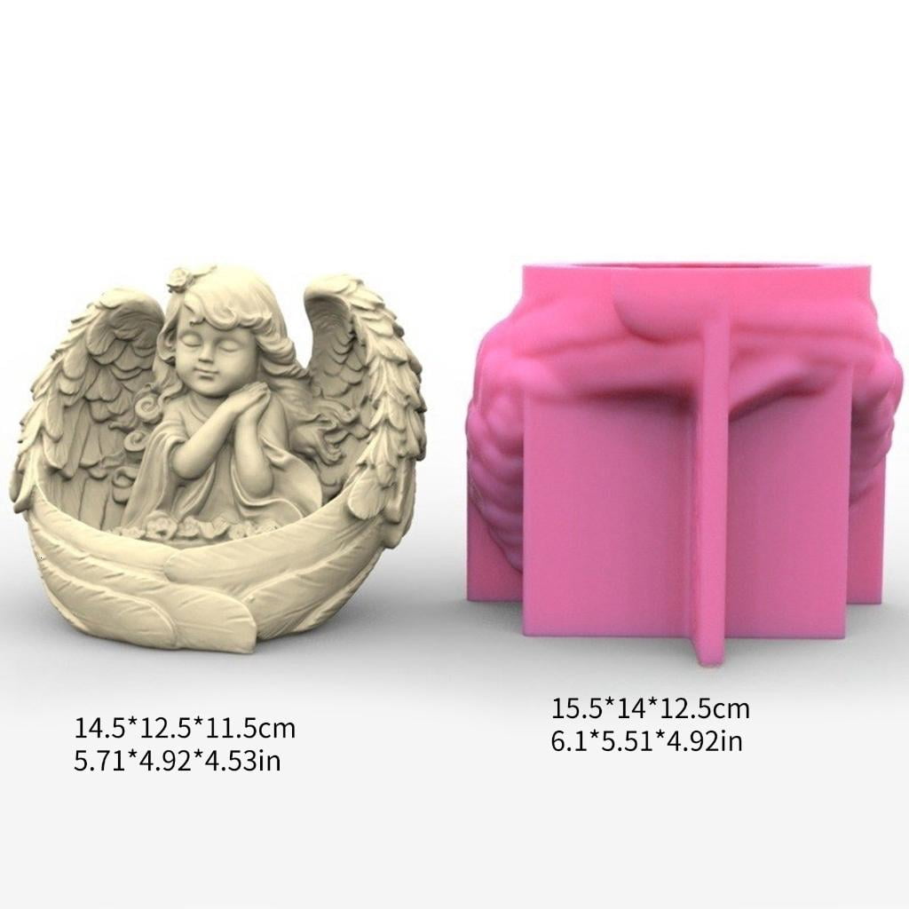 Giaone Silicone Crafts Moulds Candle Holder Molds Angel Girl Shaped for Hand-Making