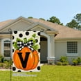 thumbnail image 2 of JOOCAR Pumpkin with Letter V Linen Garden Flag for Fall Autumn Home Outdoor Garden Yard Door Decor 12x18 inch, 2 of 5