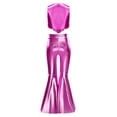 thumbnail image 4 of iiniim Girls Metallic Crop Tops with Shiny Bell Bottom Pants 2 Pcs Set Sparkly Dance Hip Hop Disco Outfits Hot Pink 8, 4 of 7