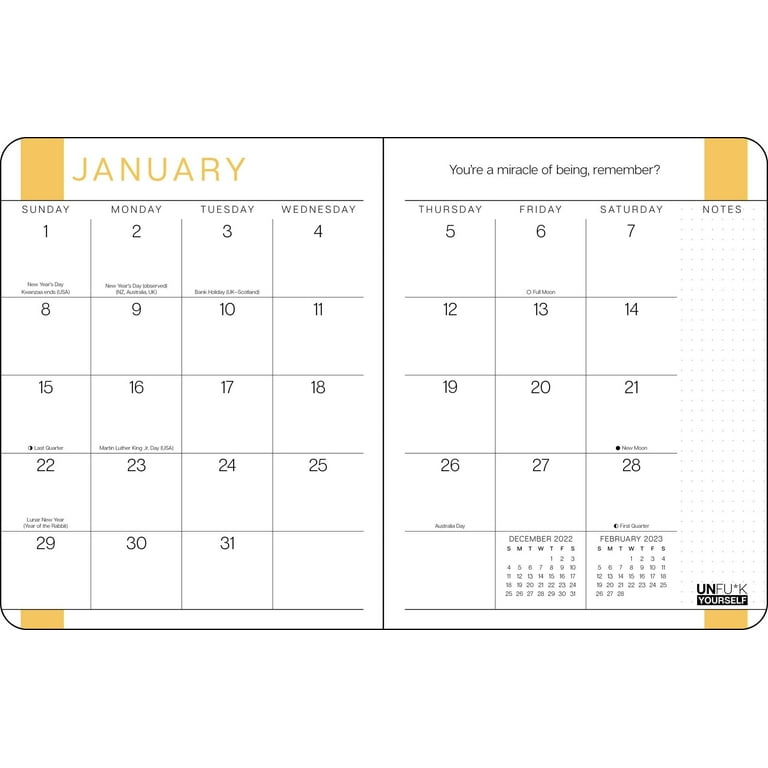 Unfu*k Yourself 12-Month 2024 Monthly/Weekly Organizer Planner