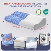Balea Memory Foam Cervical Neck Pillow for Neck Pain Relief,Wave Contour Orthopedic Cooling Pillow, Adjustable Neck Support Bed Pillow,(White)