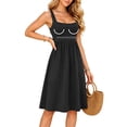 thumbnail image 2 of Tqcoqu Womens Summer Dresses with Built in Bra,2026 Square Neck Beach Dress with Pockets,Casual Flare Sun Dresses,Black Women's S-XXXL, 2 of 8