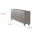 thumbnail image 4 of Benzara BM203177 Contemporary Wooden Dresser with 9 Drawers & Turned Legs, Silver, 4 of 4
