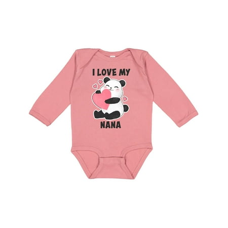 

Inktastic I Love My Nana with Panda Illustration Gift Baby Boy or Baby Girl Long Sleeve Bodysuit