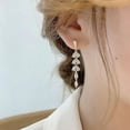 thumbnail image 2 of Sparkling Rhinestone Long Tassel Dangle Earring, Dainty Marquise Crystal Wedding Bridesmaids Drop Earring, Party Prom Statement Jewelry Gift for Women, 2 of 8