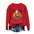 thumbnail image 3 of TKLPEHG Halloween Sweatshirts for Women 2026 Fashion Funny Ghost Jack O Lantern Pumpkin Graphic Sweatshirt Long Sleeve Crewneck Pullover (Red,S), 3 of 6