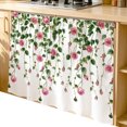 thumbnail image 2 of Pink Spring Floral Cabinet Curtain 35"Wx35"L, Dustproof Under Sink Skirt with Self Adhesive Tape, Green Summer Botanical Cabinet Curtain Cover for Kitchen Sink, Bathroom Vanity, Laundry Room, 2 of 9