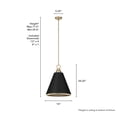 thumbnail image 6 of Hunter - Klein 3-light Alturas Gold, Medium Size Pendant Light, Dimmable, Casual Style, Cone Shaped, for Bedrooms, Dining, Living Rooms - 19446, 6 of 7