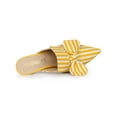 thumbnail image 4 of BLISSFUL STEP Mules à Talon Aiguille pour Femme Bout Pointu Rayure Nœud à Enfiler Chaussures Habillées Jaune 6, 4 of 8
